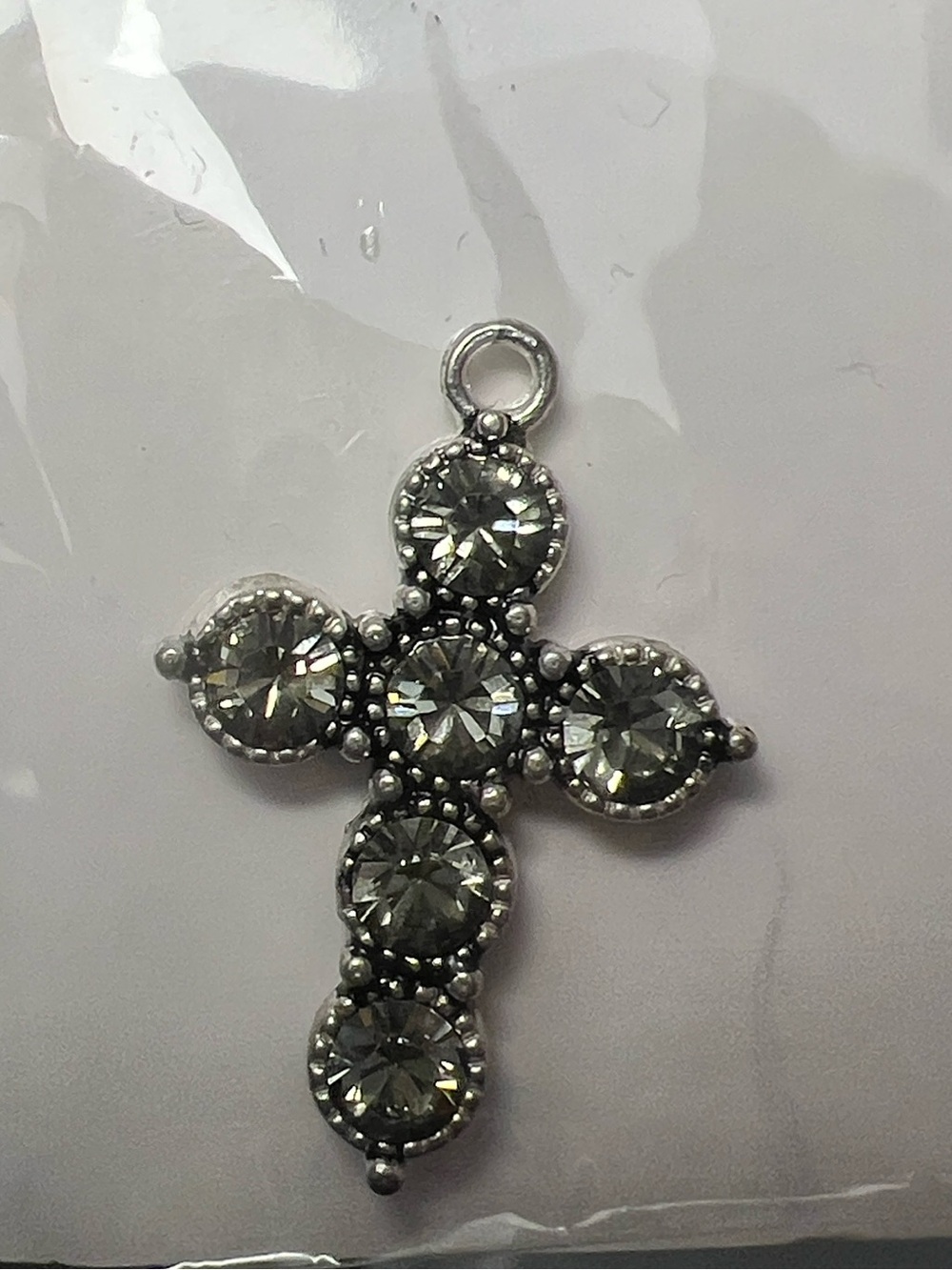 NWT - Swarovski Crystal Allure Light Smoky Gray Cross Pendant Charm